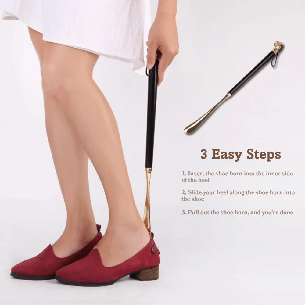 Portable Shoe Lifter 32cm Length Alloy Long Handle Shoehorn Lion Horse Head Design Spoon Shape Wood Handle Shoehorn
Portable Shoe Lifter 32cm Length Alloy Long Handle Shoehorn Lion Horse Head Design Spoon Shape Wood Handle Shoehorn