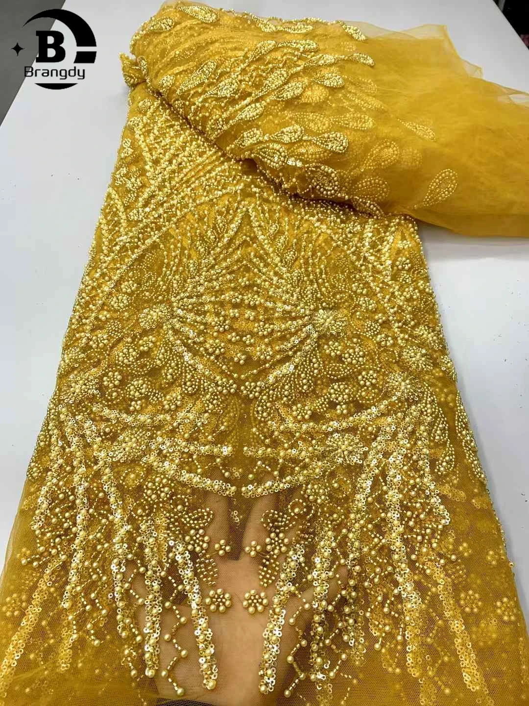 African Luxury Heavy Beaded Embroidered Lace Fabric 2025 High Quality French Sequin Nigerian Tulle Fabric Wedding Party Dress
African Luxury Heavy Beaded Embroidered Lace Fabric 2025 High Quality French Sequin Nigerian Tulle Fabric Wedding Party Dress