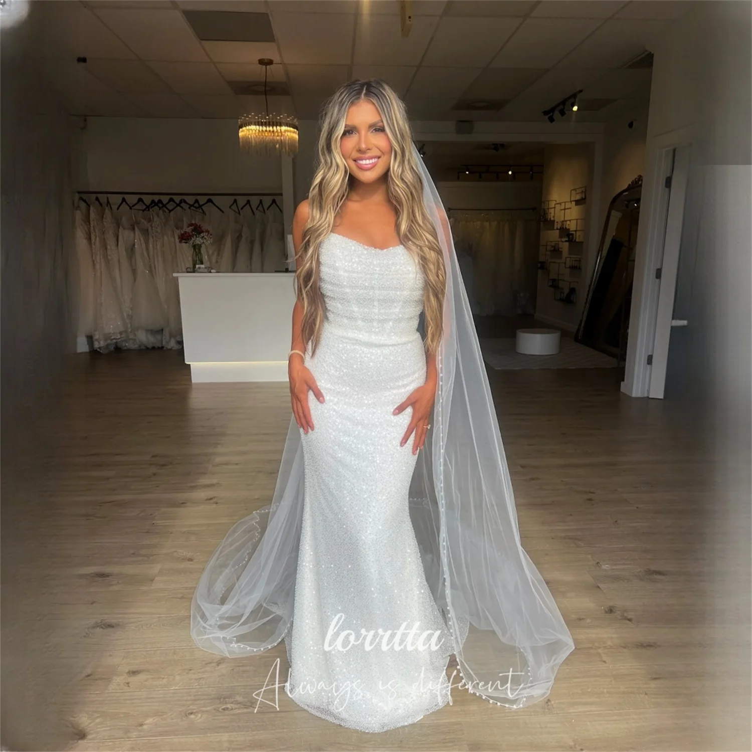 Lorrtta Sequin Sweetheart White Trumpet/Mermaid Evening Dress 2026 Sleeveless Floor-Length Prom Dress Wedding Party Customized
Lorrtta Sequin Sweetheart White Trumpet/Mermaid Evening Dress 2026 Sleeveless Floor-Length Prom Dress Wedding Party Customized
