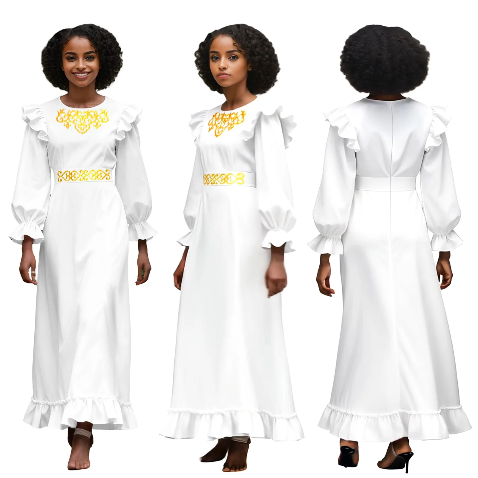 DBQ African Women's Dress Summer Solid Color O Neck Puff Sleeves Flare Design for Wedding Party BD072
DBQ African Women's Dress Summer Solid Color O Neck Puff Sleeves Flare Design for Wedding Party BD072
