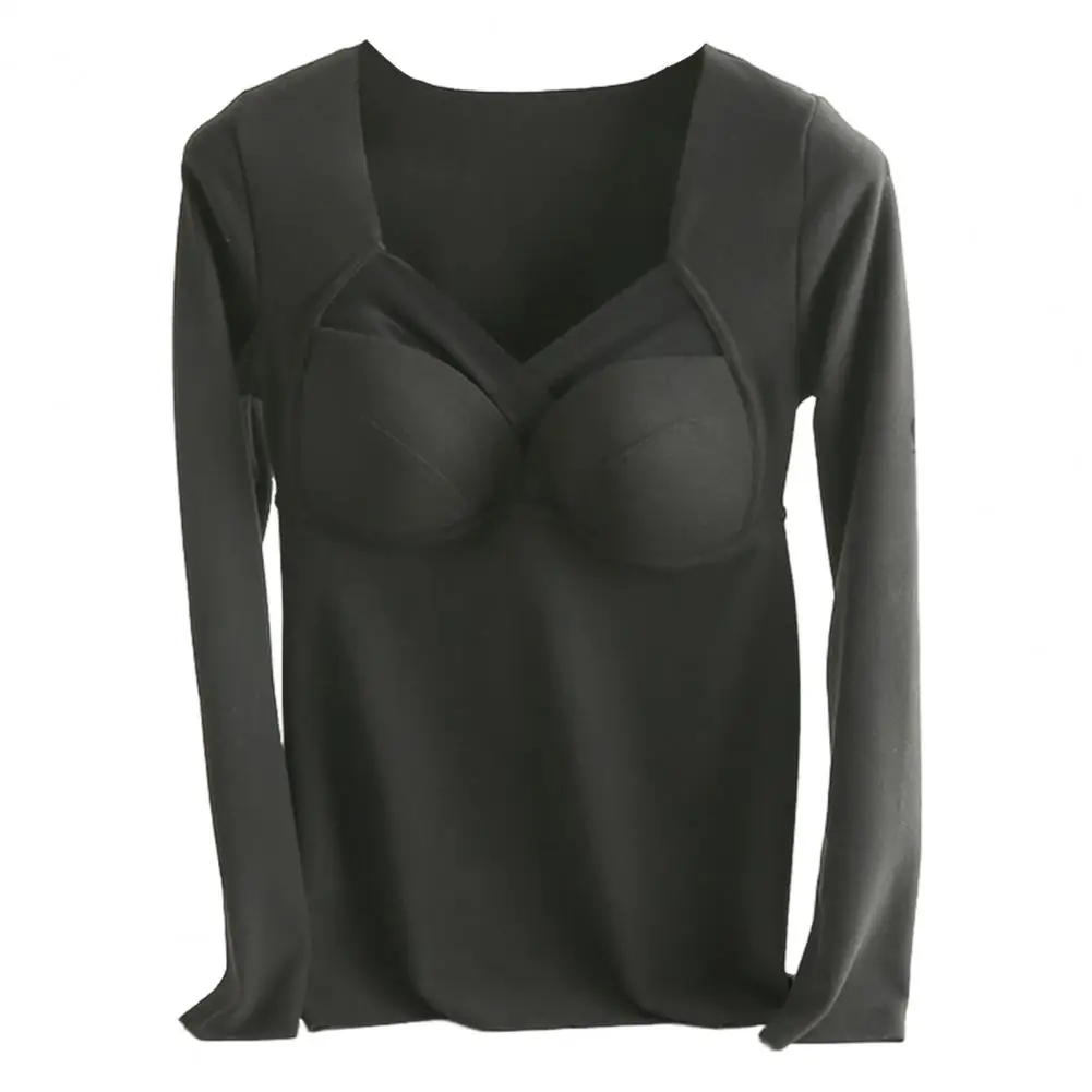 V-neck Blouse Women's V-neck Thermal Tee Shirt with Chest Padding Long Sleeves Elastic Velvet Fabric Bottoming Top for Comfort
V-neck Blouse Women's V-neck Thermal Tee Shirt with Chest Padding Long Sleeves Elastic Velvet Fabric Bottoming Top for Comfort