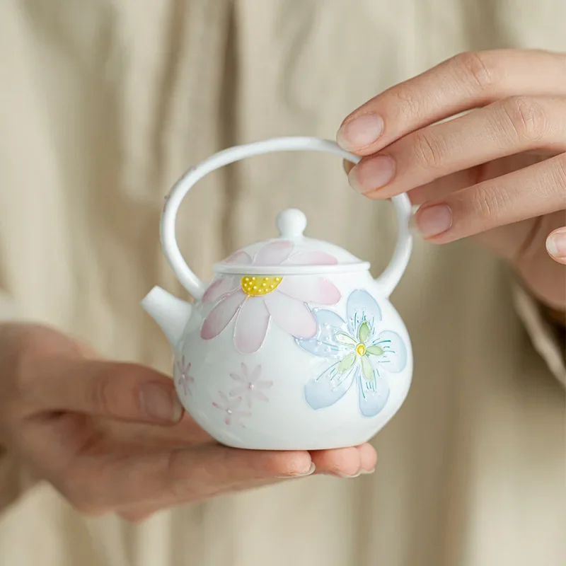 120ML Jade Mud White Porcelain Hand-painted Full Flower Youtian Burning Beam Pot Kung Fu TeaSet Ball Hole Filter Bubble Teapot
120ML Jade Mud White Porcelain Hand-painted Full Flower Youtian Burning Beam Pot Kung Fu TeaSet Ball Hole Filter Bubble Teapot