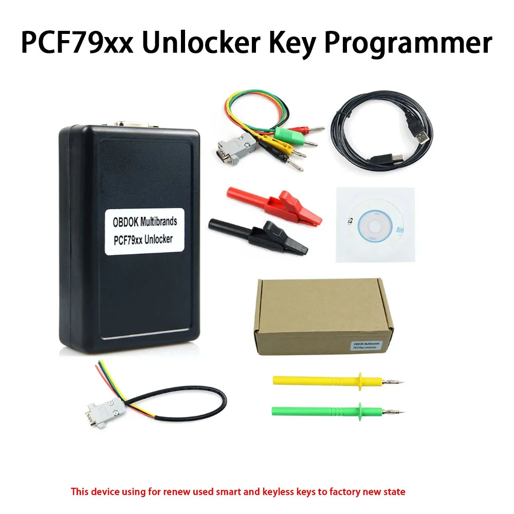 OBDOK PCF79xx Unlocker Key Programmer for Multibrands Renewing Keys Original Remote and Keyless Types to factory New State
OBDOK PCF79xx Unlocker Key Programmer for Multibrands Renewing Keys Original Remote and Keyless Types to factory New State