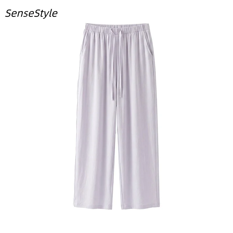Summer Women Cropped Wide-leg Pants,high Waist Drawstring Smooth Loose Casual Ankle-length Wide-leg Trouser
Summer Women Cropped Wide-leg Pants,high Waist Drawstring Smooth Loose Casual Ankle-length Wide-leg Trouser