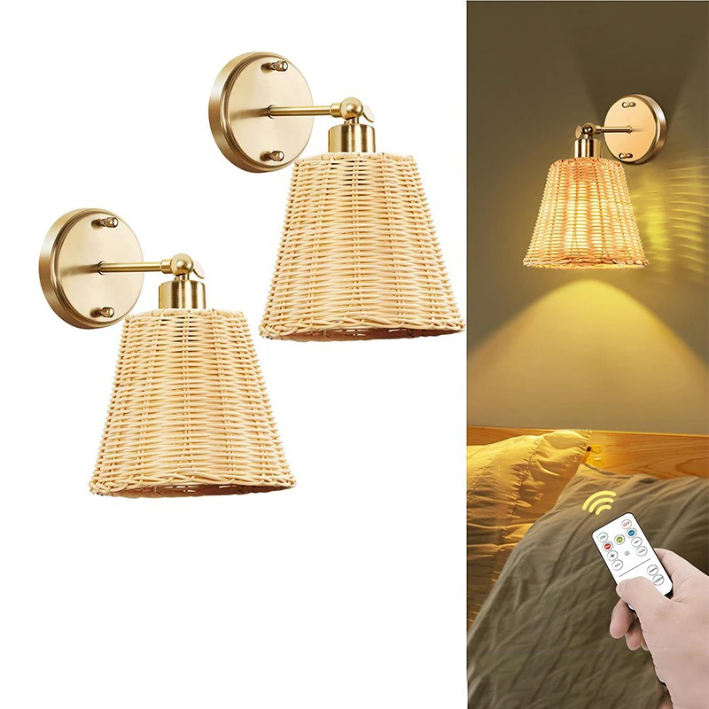 Retro LED Wall Light Vintage woven bamboo rattan wall lamp for kitchen dining room living room recharging no wiring wall lamp
Retro LED Wall Light Vintage woven bamboo rattan wall lamp for kitchen dining room living room recharging no wiring wall lamp