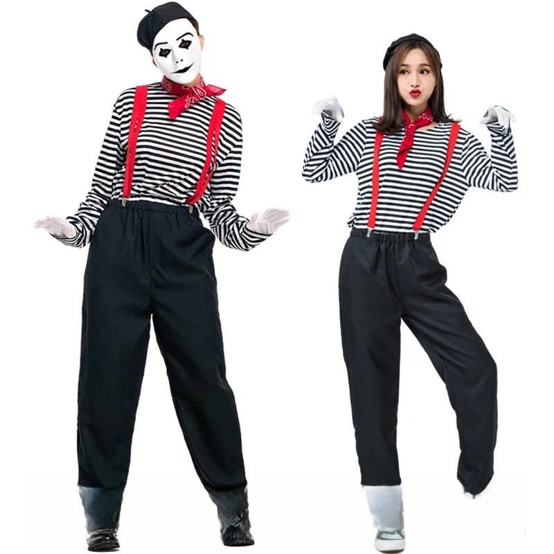 Новый парный костюм клоуна для выступлений, забавный игровой костюм на Хэллоуин, бесшумный наряд актера, материал из полиэстера, этническая сценическая одежда
Новый парный костюм клоуна для выступлений, забавный игровой костюм на Хэллоуин, бесшумный наряд актера, материал из полиэстера, этническая сценическая одежда