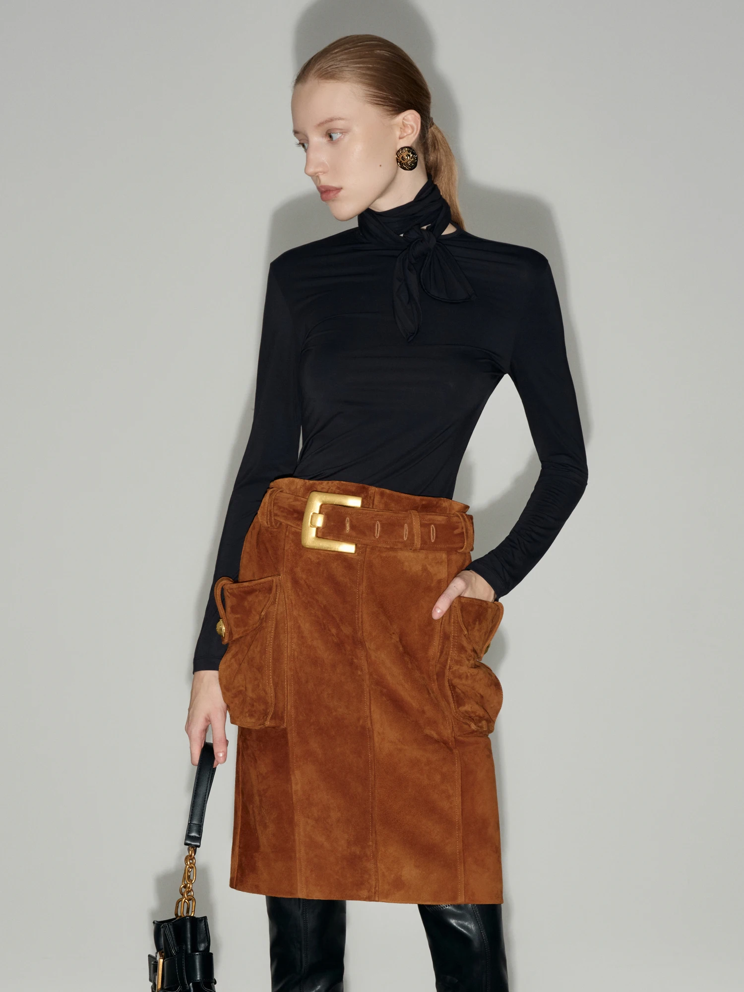 Zia Zhang Women's High Collar Long Sve T-irt with Scarf Knot Design Casual Sle Inner Wear Base irt for Autumn Winter
Zia Zhang Women's High Collar Long Sve T-irt with Scarf Knot Design Casual Sle Inner Wear Base irt for Autumn Winter