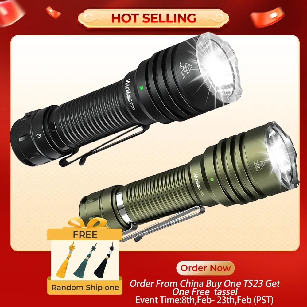 Wurkkos TS23 5000LM IP68 Waterproof Tactical Flashlight XHP70.3HI Bright LED CRI90+ Torch 482m Beam for Hiking Fishing Emergency
Wurkkos TS23 5000LM IP68 Waterproof Tactical Flashlight XHP70.3HI Bright LED CRI90+ Torch 482m Beam for Hiking Fishing Emergency