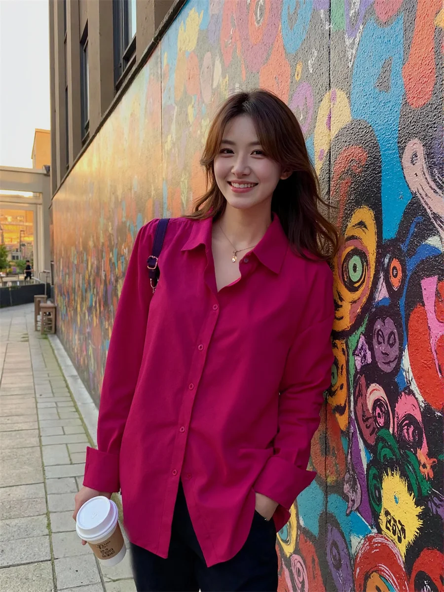 Long Sleeve Shirts Womens Retro Wine Red Artistic Ropa Blus Blending Patchwork Flounce Layered Lined
Long Sleeve Shirts Womens Retro Wine Red Artistic Ropa Blus Blending Patchwork Flounce Layered Lined