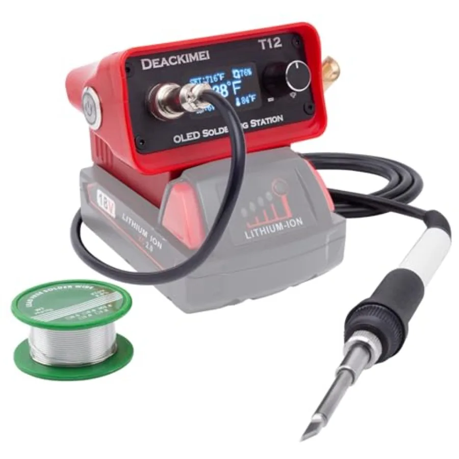 Cordless Soldering Iron Station for Milwaukee 18V Battery Temperature Adjustable Auto Sleep and Low Voltage Protection °C/ºF Co
Cordless Soldering Iron Station for Milwaukee 18V Battery Temperature Adjustable Auto Sleep and Low Voltage Protection °C/ºF Co