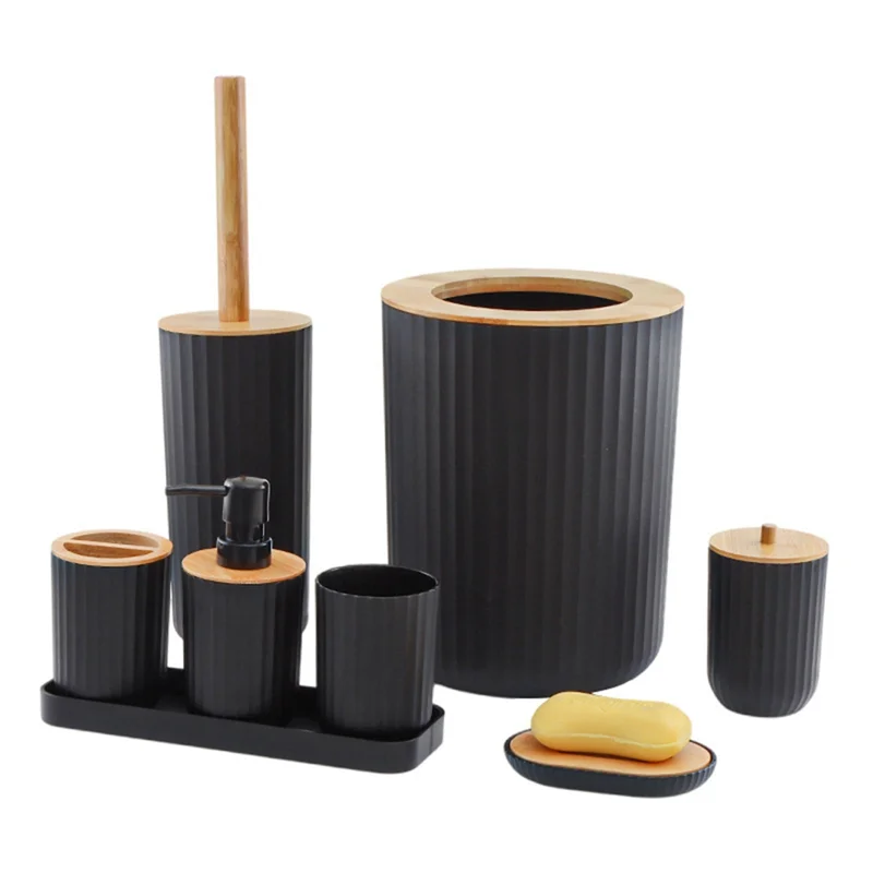Bamboo and Wood Products Washing Set, Bathroom Supplies Set, Plastic Tray Eight-Piece Set Utility Bathroom Kit
Bamboo and Wood Products Washing Set, Bathroom Supplies Set, Plastic Tray Eight-Piece Set Utility Bathroom Kit