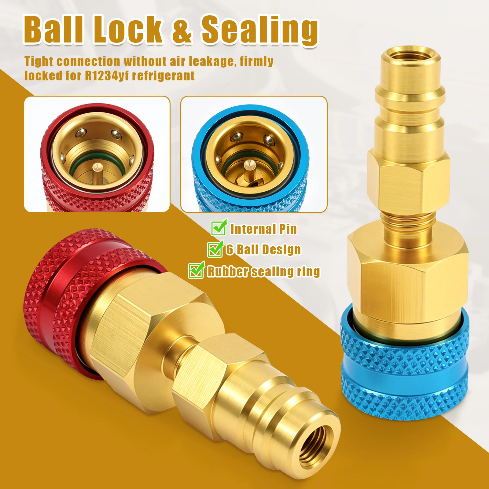 R1234yf Couplers Adjustable R1234yf to R134a Quick Coupler Refrigerant Adapter High Low Side Conversion Kit for AC Recharging F
R1234yf Couplers Adjustable R1234yf to R134a Quick Coupler Refrigerant Adapter High Low Side Conversion Kit for AC Recharging F
