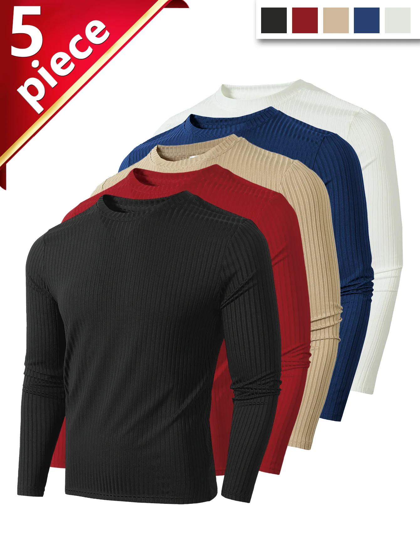 Мужской комплект из 5 предметов: рубашки с длинными рукавами, термобелье с круглым вырезом, топы, повседневная одежда разных цветов, черный, белый, темно-синий
Мужской комплект из 5 предметов: рубашки с длинными рукавами, термобелье с круглым вырезом, топы, повседневная одежда разных цветов, черный, белый, темно-синий