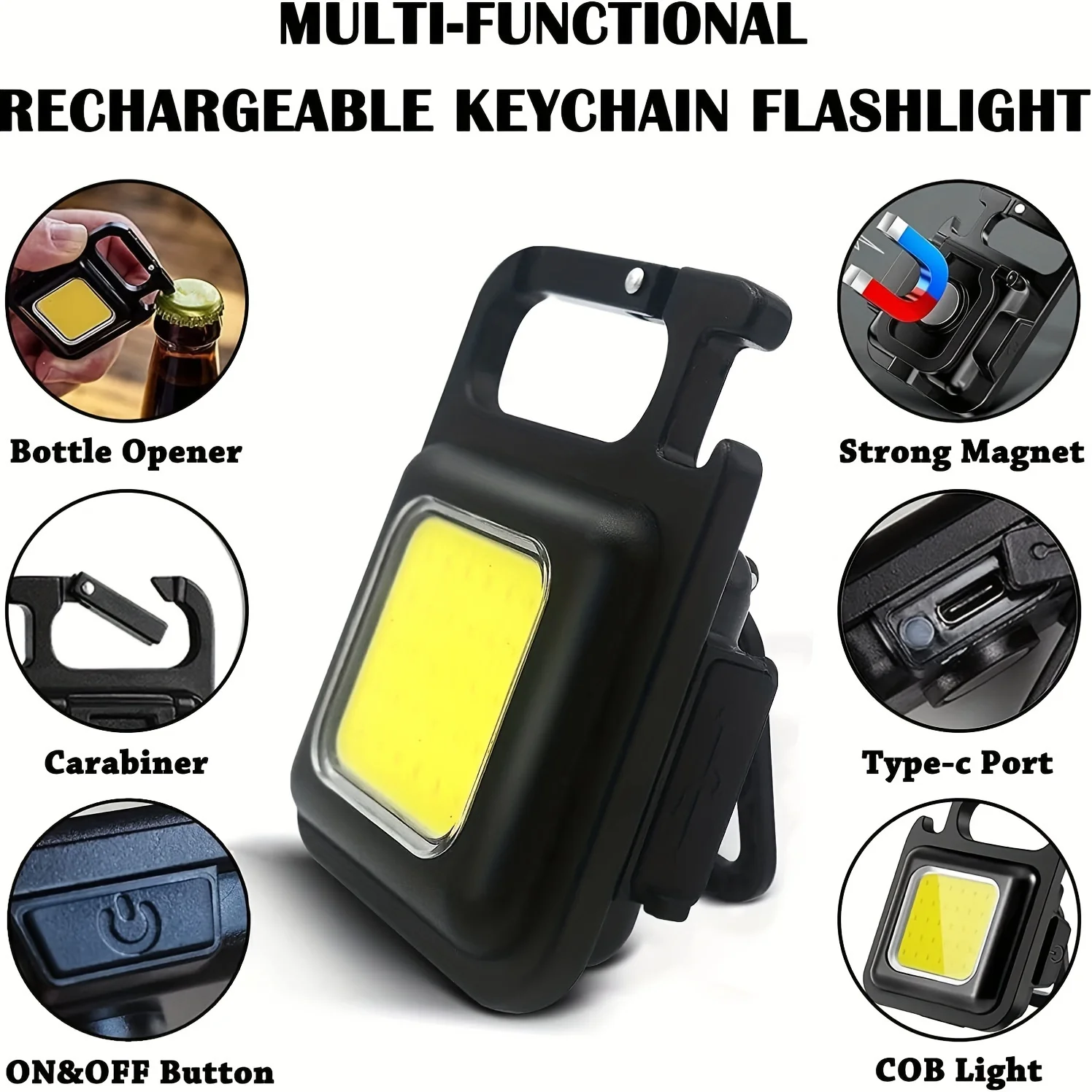 Super Bright MINI COB Keychain Flashlight Charging Lamp Camping Lights with Magnet 4 Lighting Modes for Camping Home
Super Bright MINI COB Keychain Flashlight Charging Lamp Camping Lights with Magnet 4 Lighting Modes for Camping Home