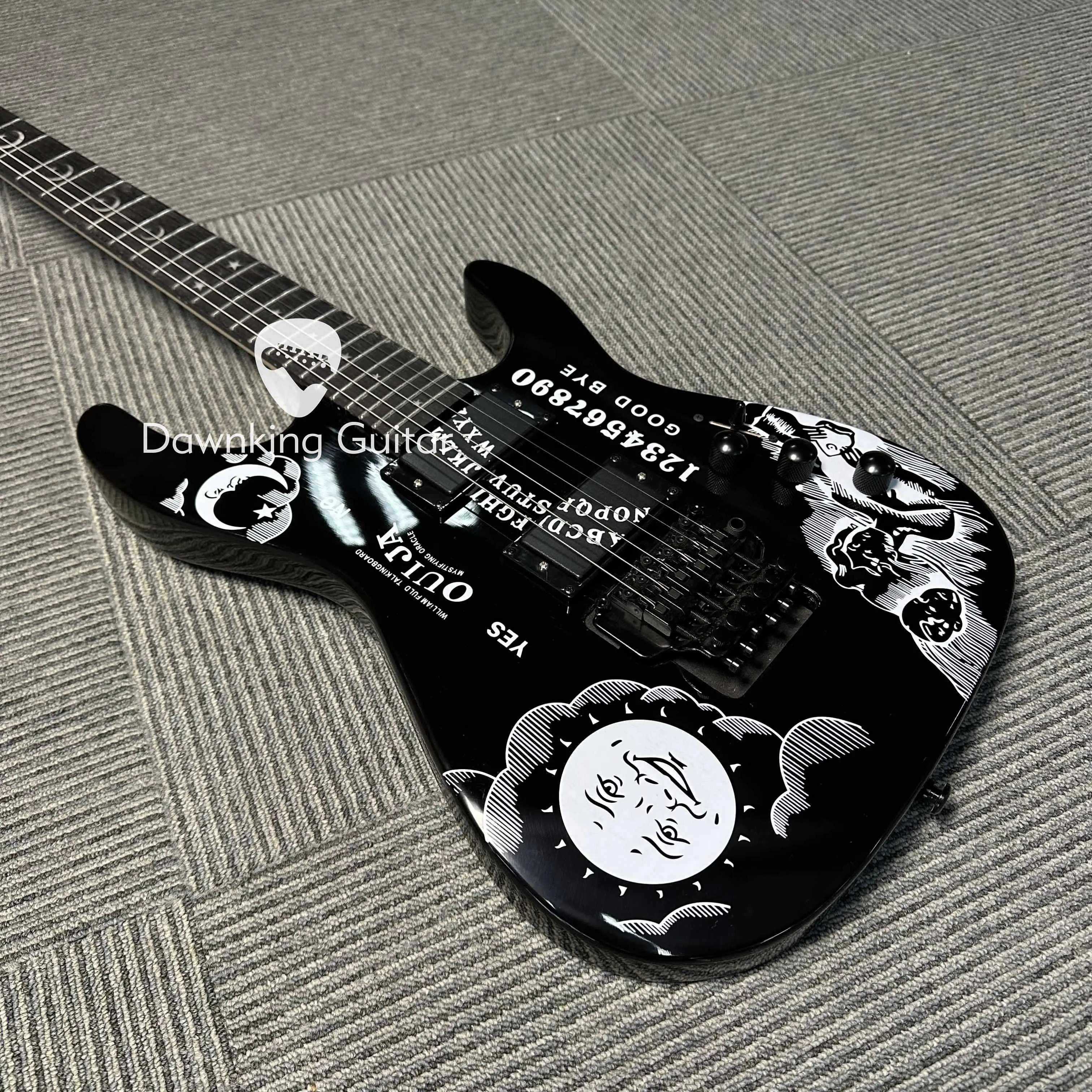 Custom Black Ouija Electric Guitar Black Fretboard Black Part FR Bridge
Custom Black Ouija Electric Guitar Black Fretboard Black Part FR Bridge