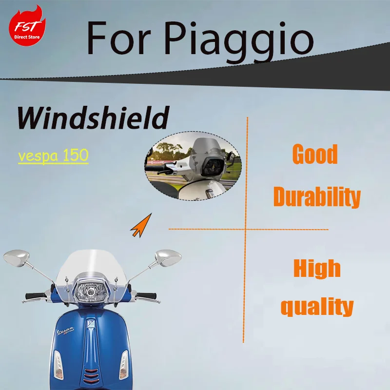 Original Style Windshield for Piaggio Vespa Sprint 150 Square Light, Modified Front Wind Deflector
Original Style Windshield for Piaggio Vespa Sprint 150 Square Light, Modified Front Wind Deflector