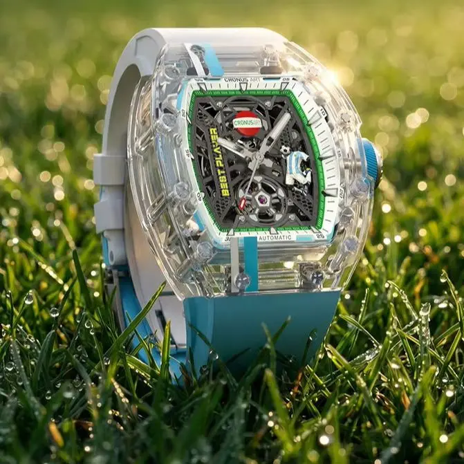 CRONUSART Men Automatic Watch 50mm Tonneau Mechanical Wristwatch K9 Acrylic Case & Mirror Luminous FKM Strap Football Dial
CRONUSART Men Automatic Watch 50mm Tonneau Mechanical Wristwatch K9 Acrylic Case & Mirror Luminous FKM Strap Football Dial