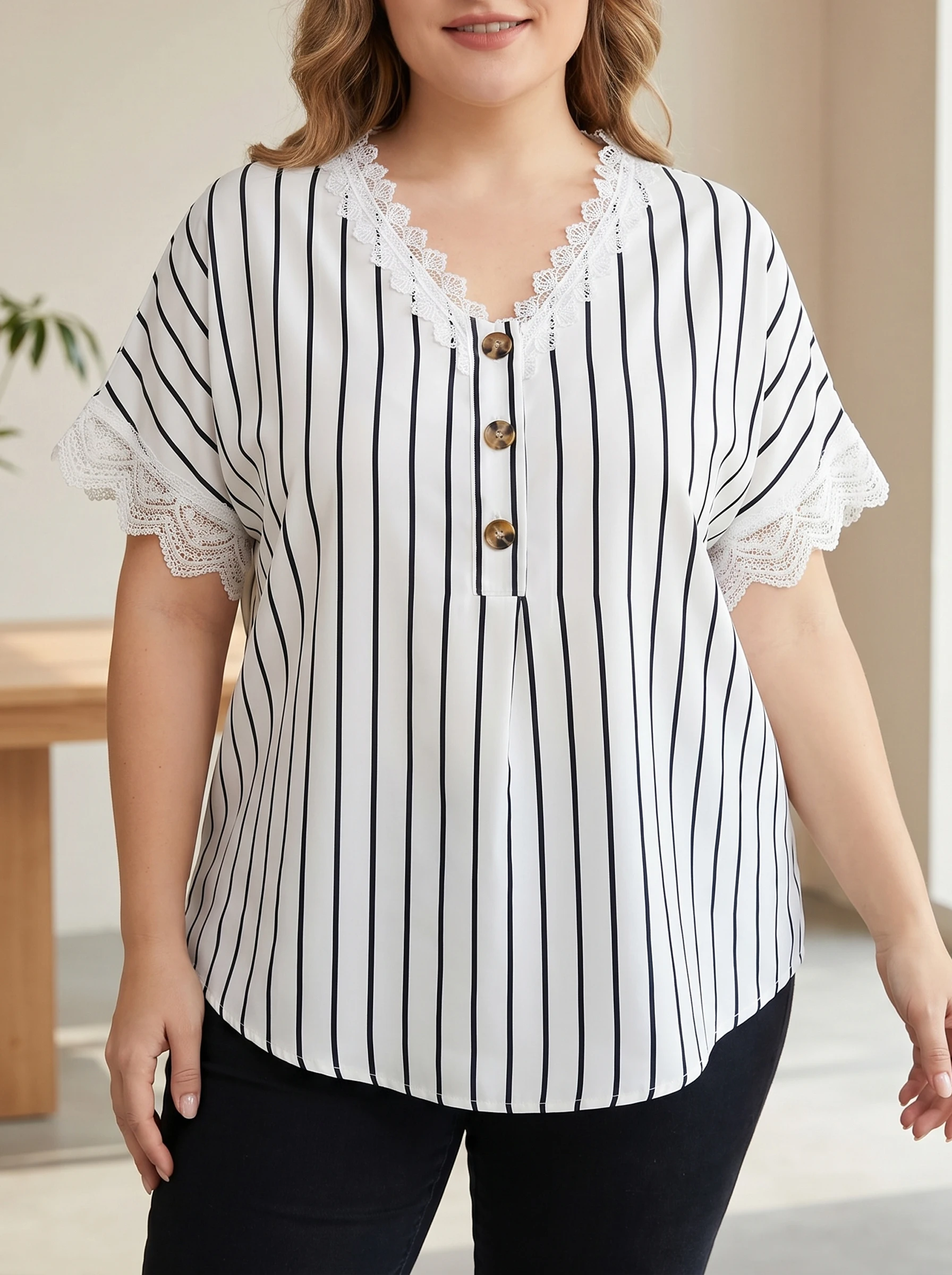Gadinus Plus Size Women’s Striped Button-Down Blouse Casual Elegant Office Top
Gadinus Plus Size Women’s Striped Button-Down Blouse Casual Elegant Office Top