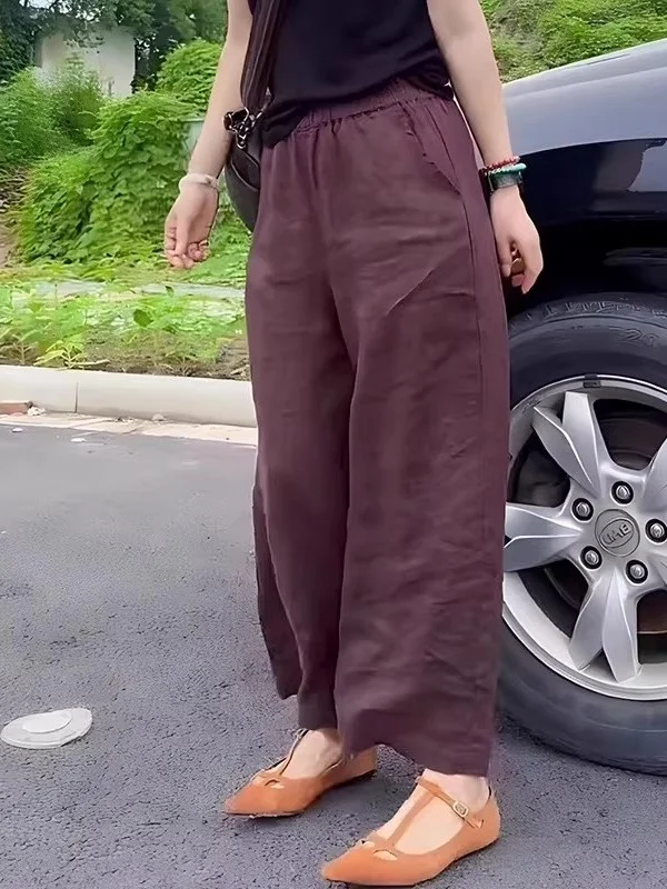 High Waist Wide Leg Pants Women's Linen Summer Thin Large Size Slimming Loose Straight Casual Pants Commute Style Pure Color
High Waist Wide Leg Pants Women's Linen Summer Thin Large Size Slimming Loose Straight Casual Pants Commute Style Pure Color