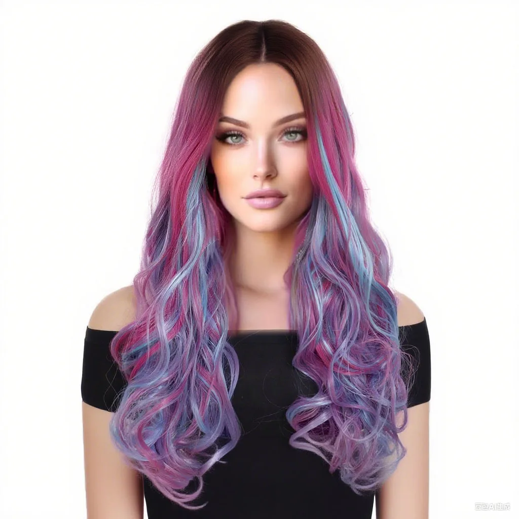 22inch Long Curly Wig with Side Bangs Audrey Costume Wigs for Women Synthetic Hair Mixed Colorful Wigs Rainbow Halloween Cosplay
22inch Long Curly Wig with Side Bangs Audrey Costume Wigs for Women Synthetic Hair Mixed Colorful Wigs Rainbow Halloween Cosplay
