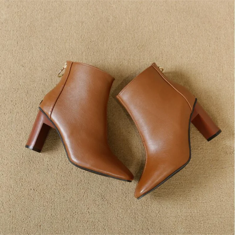 New Women PU Leather Boots High Heel Ankle Boots Woman Short Boots Zipper Thick Heel Boots Ladies Shoes Fashion Shoes
New Women PU Leather Boots High Heel Ankle Boots Woman Short Boots Zipper Thick Heel Boots Ladies Shoes Fashion Shoes