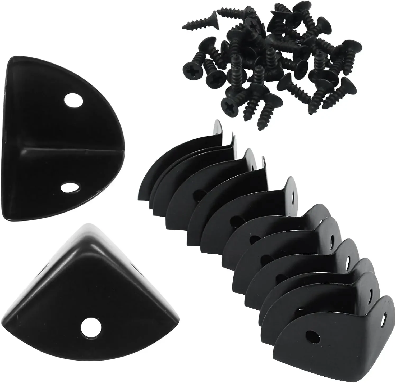 24 Pcs Black Metal Corner Protectors with Screws for Furniture Edge Guard, 1x1x1 Inch
24 Pcs Black Metal Corner Protectors with Screws for Furniture Edge Guard, 1x1x1 Inch