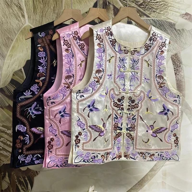 2025 New Chinese Style Top Improved Tang Clothes Vintage Vest Luxury Embroider Flower Cheongsam Jacket Women Satin Hanfu Coat
2025 New Chinese Style Top Improved Tang Clothes Vintage Vest Luxury Embroider Flower Cheongsam Jacket Women Satin Hanfu Coat