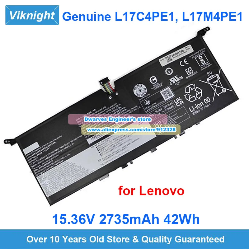 Оригинальный аккумулятор L17C4PE1 L17M4PE1 15,36 В 2735 мАч 42 Втч для Lenovo Yoga S730-13IML 81U4 S730-13IWL 81J0 SB10W67305 5B10R32748
Оригинальный аккумулятор L17C4PE1 L17M4PE1 15,36 В 2735 мАч 42 Втч для Lenovo Yoga S730-13IML 81U4 S730-13IWL 81J0 SB10W67305 5B10R32748