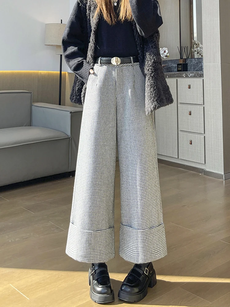 Ele Plaid Woolen Wide Leg Pants Women's Casual Trousers Autumn Winter High Waist Faionable College Sle Faion Clothes
Ele Plaid Woolen Wide Leg Pants Women's Casual Trousers Autumn Winter High Waist Faionable College Sle Faion Clothes