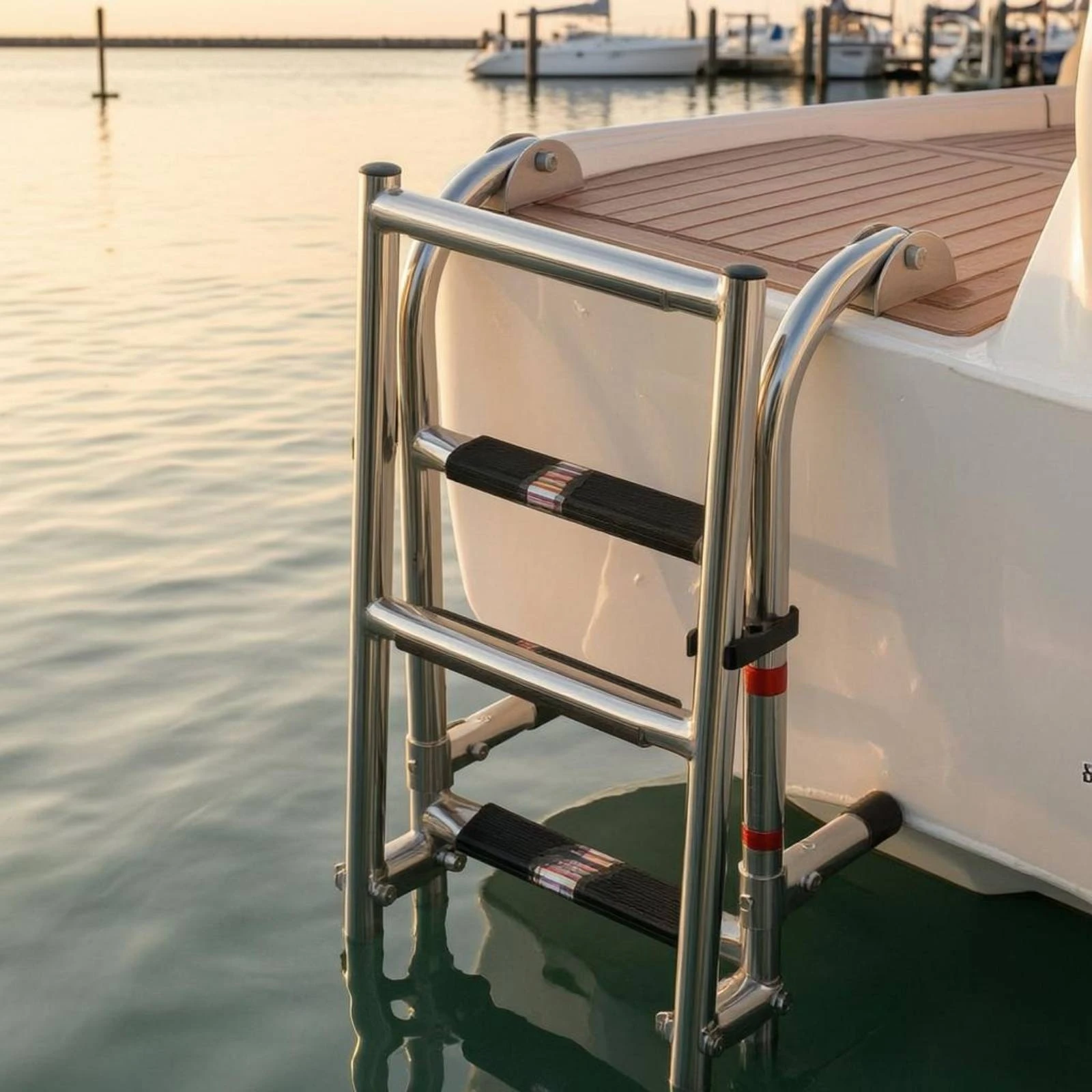 Folding Transom Ladder Polished Finish Folding Boat Ladder Marine Hardware Curved Handrails Corrosion Resistant
Folding Transom Ladder Polished Finish Folding Boat Ladder Marine Hardware Curved Handrails Corrosion Resistant