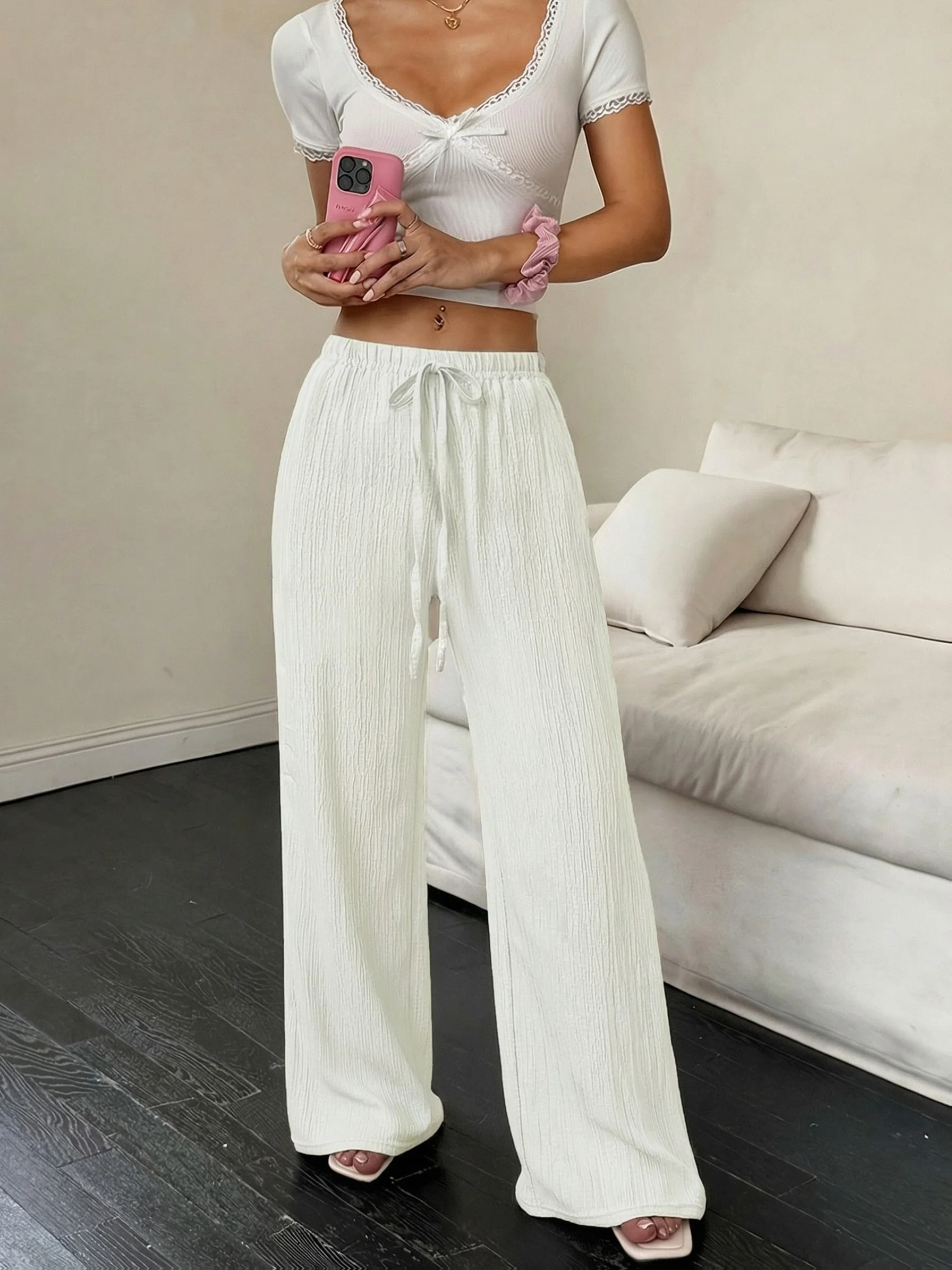 Solid Color Fashionable Women's Casual Sweatpants - Soft and Comfortable Drawstring Waist Sweatpants
Solid Color Fashionable Women's Casual Sweatpants - Soft and Comfortable Drawstring Waist Sweatpants