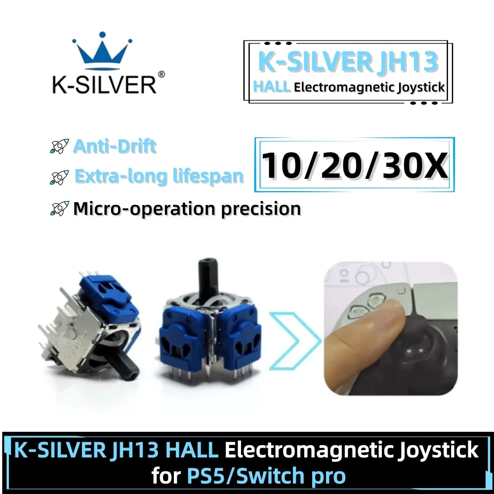 10/30PCS 3D Analog Stick Replacement K-SILVER JH13 Hall Effect Joystick for DualSense PS5 Gamepad Controller Upgrade
10/30PCS 3D Analog Stick Replacement K-SILVER JH13 Hall Effect Joystick for DualSense PS5 Gamepad Controller Upgrade