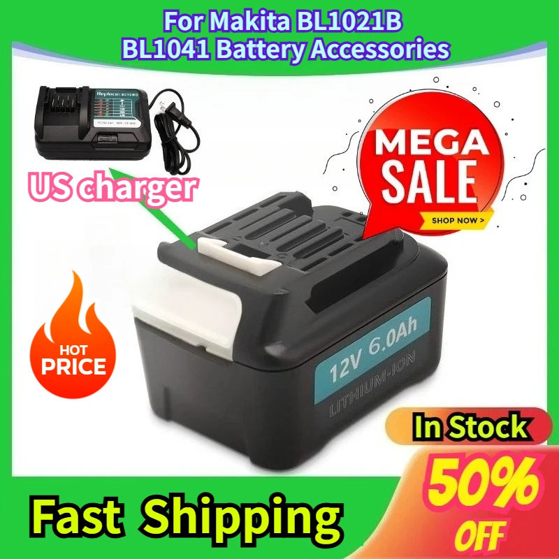 12V 1.5Ah-6.0Ah Rechargeable Li-Ion Battery for Makita BL1021B BL1041 Battery Accessories Electric Drills and Power Tools
12V 1.5Ah-6.0Ah Rechargeable Li-Ion Battery for Makita BL1021B BL1041 Battery Accessories Electric Drills and Power Tools
