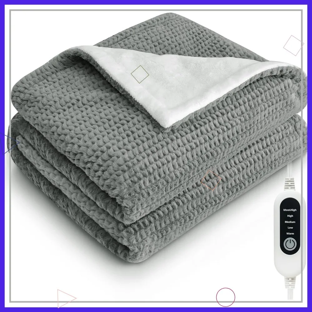 50x60 Electric Heated Throw Blanket with 5 Heat Settings, Auto-Off, Soft Fleece for Couch Bed Office
50x60 Electric Heated Throw Blanket with 5 Heat Settings, Auto-Off, Soft Fleece for Couch Bed Office
