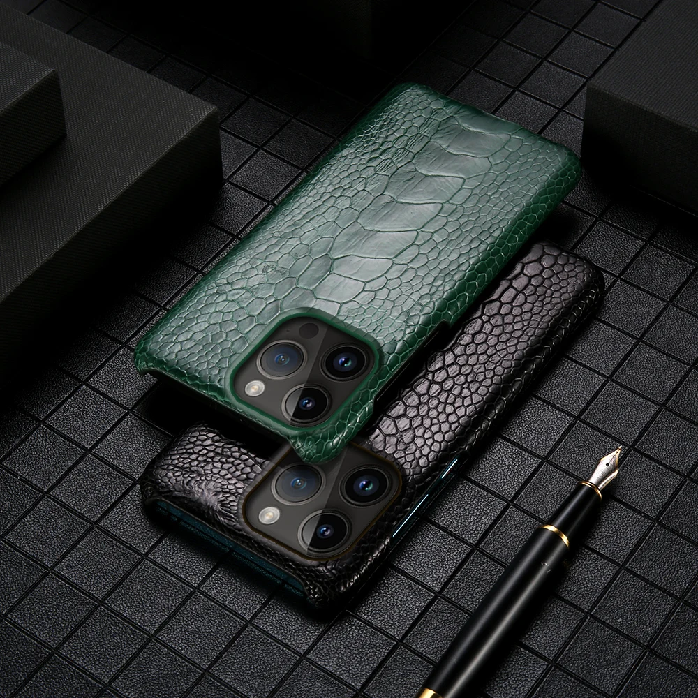 Phone Case For iPhone 16 Pro Max 11 12 13 14 15 Pro 13Pro 16 Plus 15Pro Promax Luxury Genuine Ostrich Foot Leather Back Cover 
Phone Case For iPhone 16 Pro Max 11 12 13 14 15 Pro 13Pro 16 Plus 15Pro Promax Luxury Genuine Ostrich Foot Leather Back Cover
