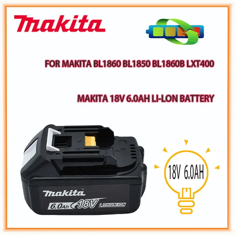 Makita 18V 6000mAh Lithium ion Rechargeable Battery 18v drill Replacement Batteries BL1860 BL1830 BL1850 BL1860B
Makita 18V 6000mAh Lithium ion Rechargeable Battery 18v drill Replacement Batteries BL1860 BL1830 BL1850 BL1860B