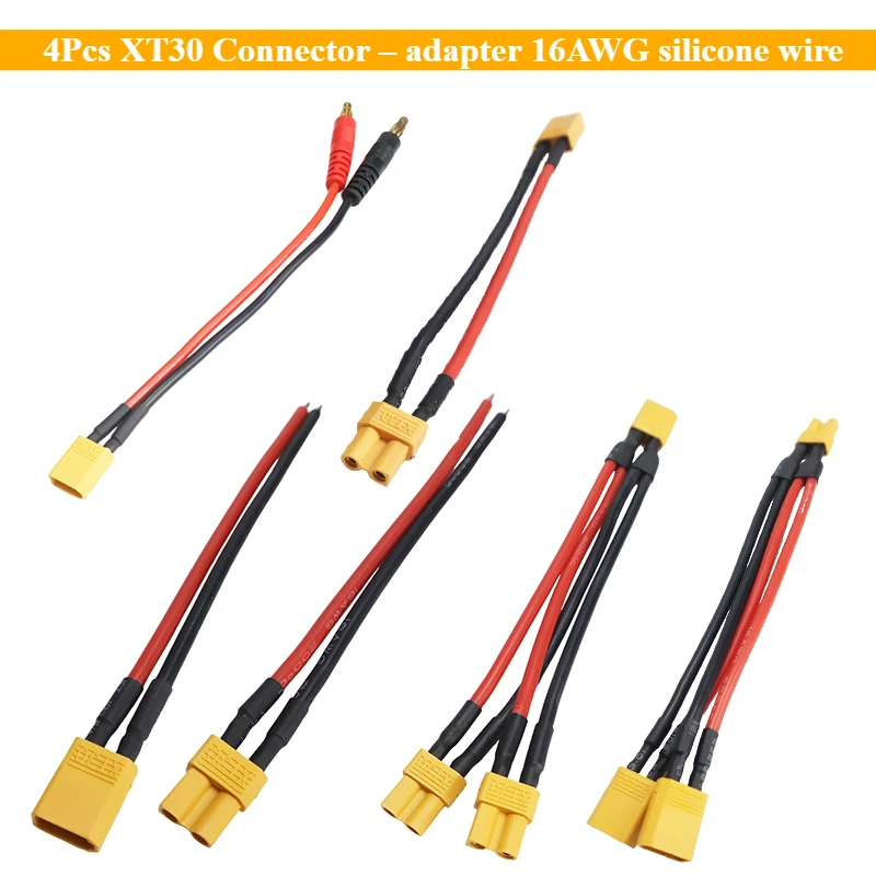 4Pcs XT30 Connector – Adapter 16AWG Silicone Wire | Spark Proof, Easy Install | Ideal for Upgrading RC Airsoft DIY Converter
4Pcs XT30 Connector – Adapter 16AWG Silicone Wire | Spark Proof, Easy Install | Ideal for Upgrading RC Airsoft DIY Converter