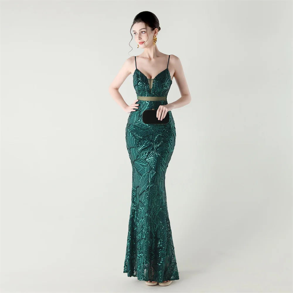 Elegant Mermaid Evening Dress Deep V-Neck Sequins Long Women's Wedding Party Prom Gown Formal Dress
Elegant Mermaid Evening Dress Deep V-Neck Sequins Long Women's Wedding Party Prom Gown Formal Dress