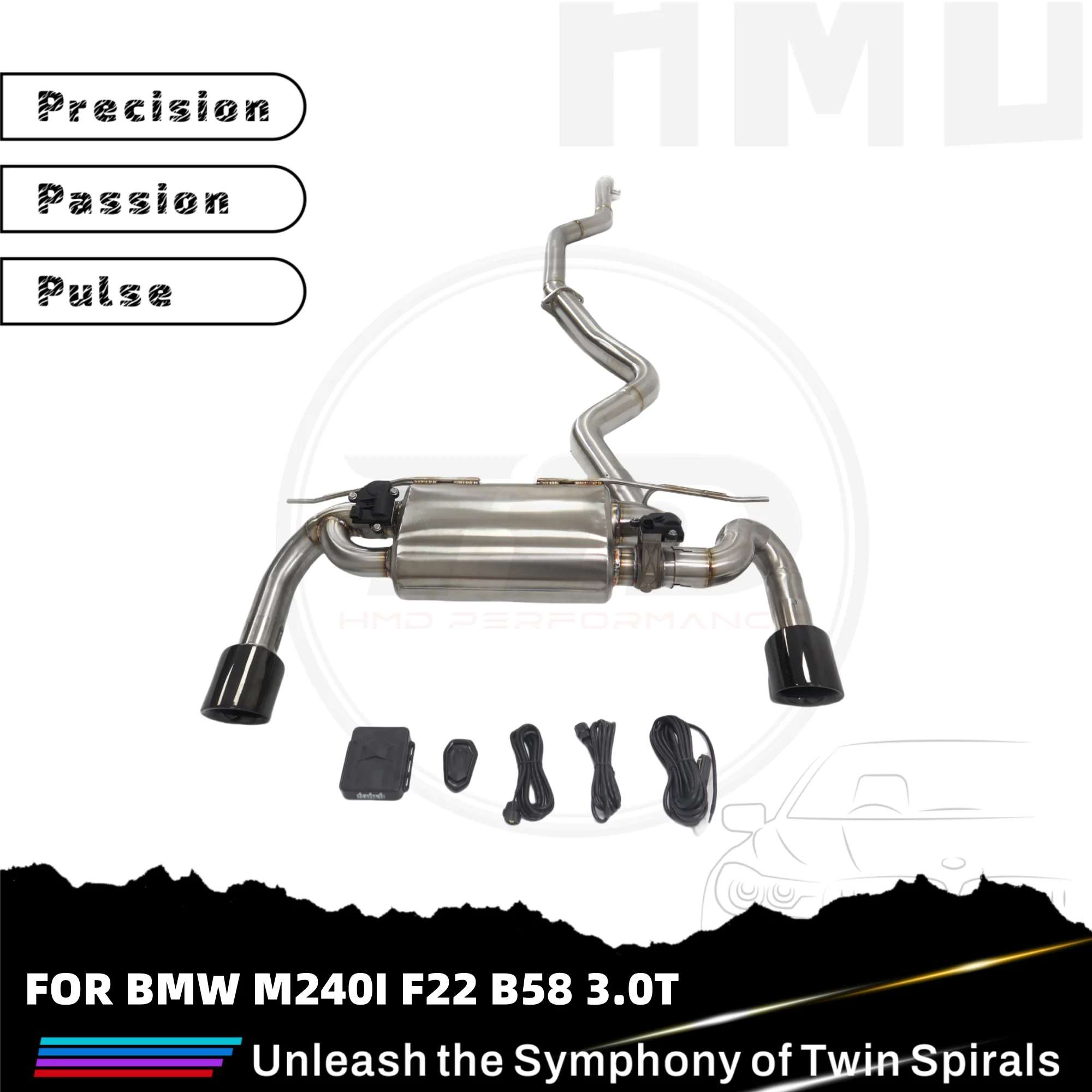 For BMW M240I F22 B58 HMD Stainless Steel High Flow Performance Pipe Exhaust Catback Muffler With Valve
For BMW M240I F22 B58 HMD Stainless Steel High Flow Performance Pipe Exhaust Catback Muffler With Valve