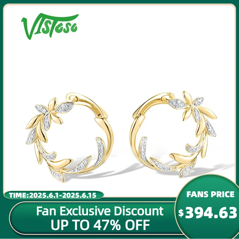 VISTOSO Genuine 14K 585 Yellow Gold Earrings For Women Sparkling Diamonds Exquisite Wedding Anniversary Trendy Fine Jewelry
VISTOSO Genuine 14K 585 Yellow Gold Earrings For Women Sparkling Diamonds Exquisite Wedding Anniversary Trendy Fine Jewelry