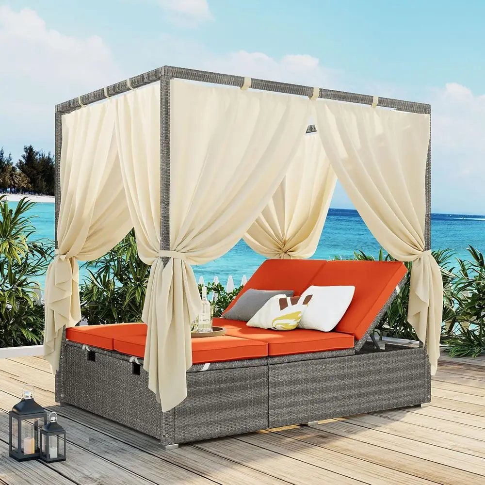 Versatile Multi-Position Reclining Outdoor Daybed with Removable Cushion for Patio, Garden, and Poolside in Orange
Versatile Multi-Position Reclining Outdoor Daybed with Removable Cushion for Patio, Garden, and Poolside in Orange