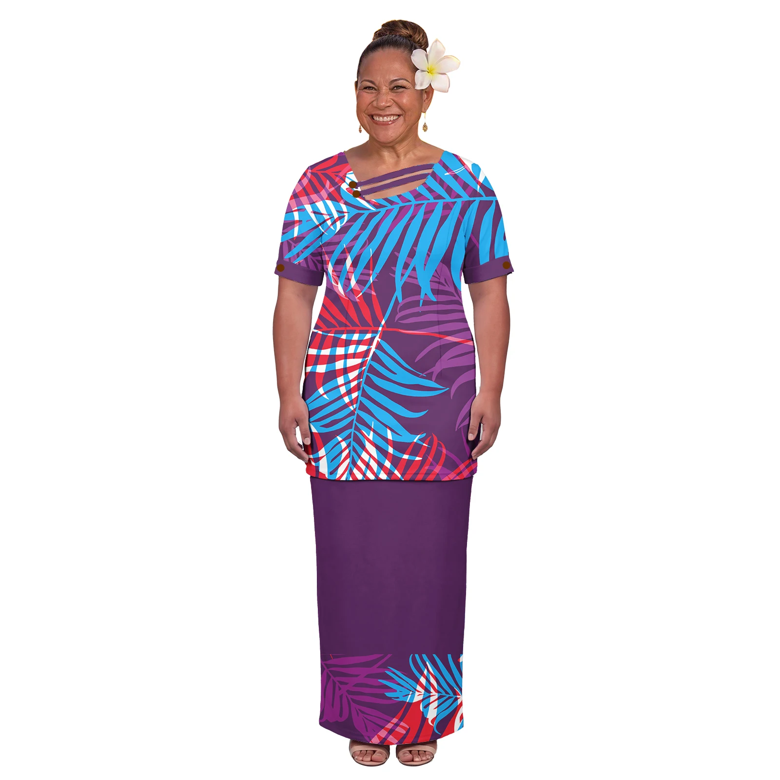 Tribal Design Women Puletasi Custom Clothes Samoan Polynesian Puletasi for Ladies Hawaiian Dresses With Coconut Shell Buttons
Tribal Design Women Puletasi Custom Clothes Samoan Polynesian Puletasi for Ladies Hawaiian Dresses With Coconut Shell Buttons