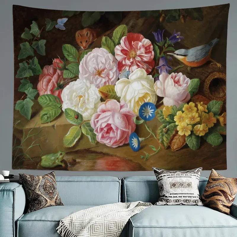 JUM30Vintage Oil Painting Tapestry Flower Bird Painting Tapestry Home Aesthetics Decoration Wall Hanging for Bedroom Living 3Ij&
JUM30Vintage Oil Painting Tapestry Flower Bird Painting Tapestry Home Aesthetics Decoration Wall Hanging for Bedroom Living 3Ij&