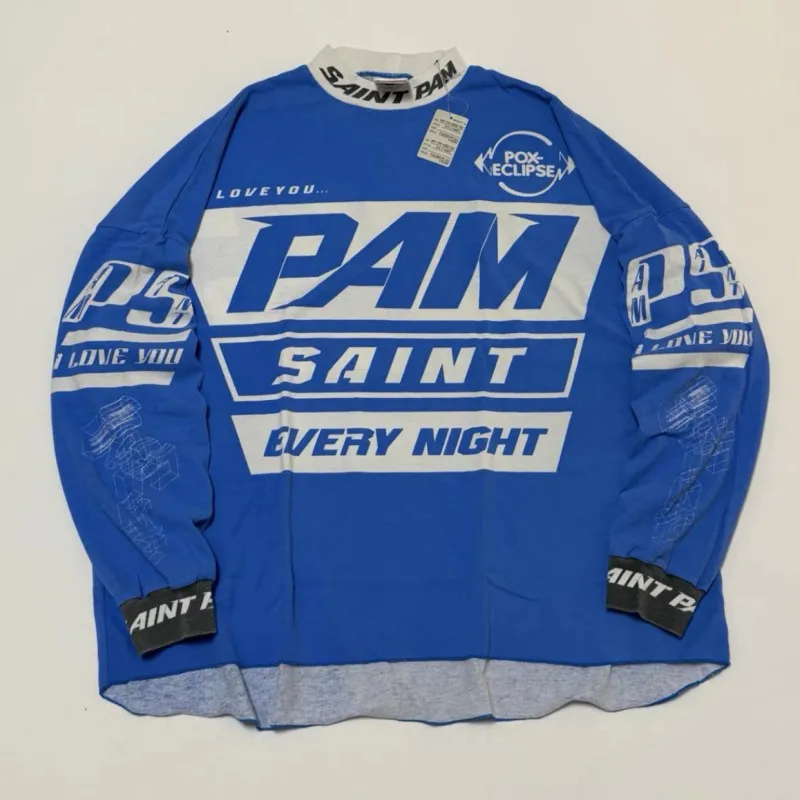 Hiphop Streetwear Men Women Saint Long Sleeve Tshirts Cut Edge Motorcycle Stand Up Collar Tops I LOVE YOU Letter Print Pullover
Hiphop Streetwear Men Women Saint Long Sleeve Tshirts Cut Edge Motorcycle Stand Up Collar Tops I LOVE YOU Letter Print Pullover