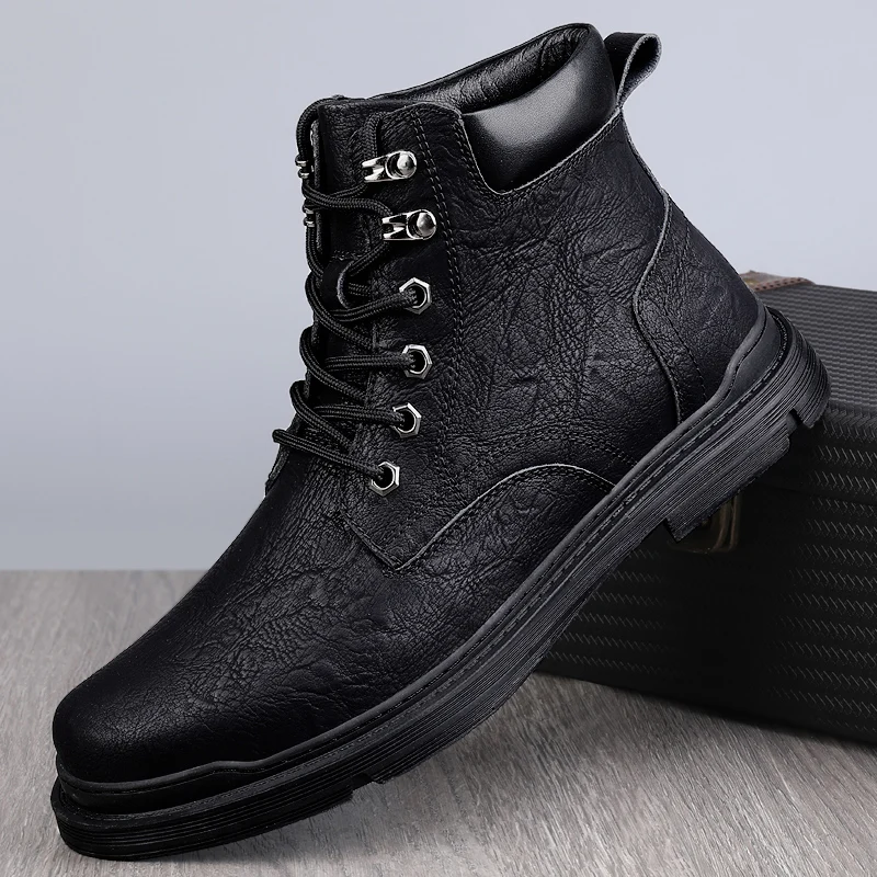 Winter Warm Men Boots lace up Genuine Leather Wool Fur Outdoor Snow Boots Handmade Working Non-slip Ankle Boots men Botas Mujer
Winter Warm Men Boots lace up Genuine Leather Wool Fur Outdoor Snow Boots Handmade Working Non-slip Ankle Boots men Botas Mujer