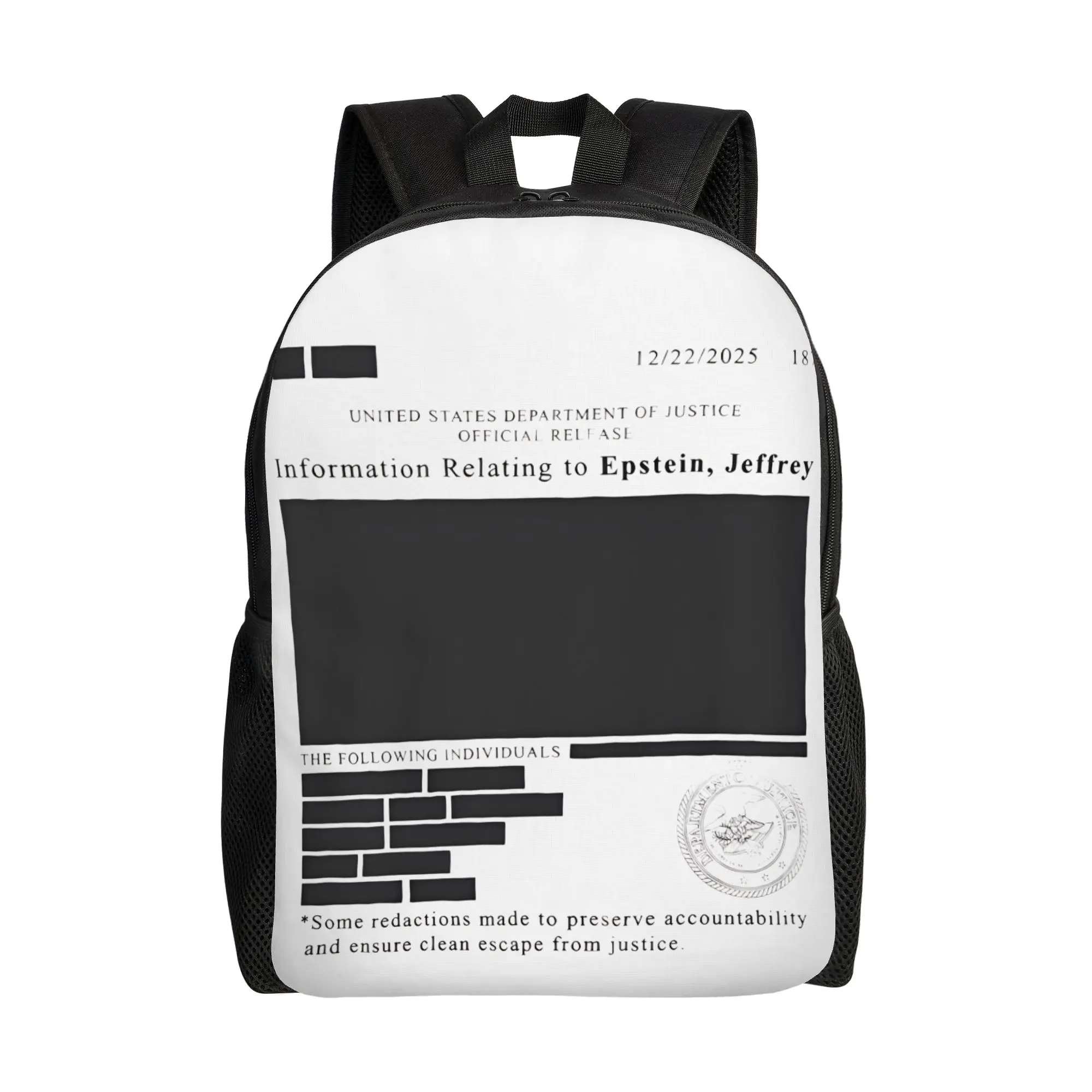 Рюкзак Jeffrey Files Redacted Document Epstein для мужчин и женщин, повседневный, студенческий, рабочий, забавный, для колледжа, на каждый день, спортивный, на плечо
Рюкзак Jeffrey Files Redacted Document Epstein для мужчин и женщин, повседневный, студенческий, рабочий, забавный, для колледжа, на каждый день, спортивный, на плечо