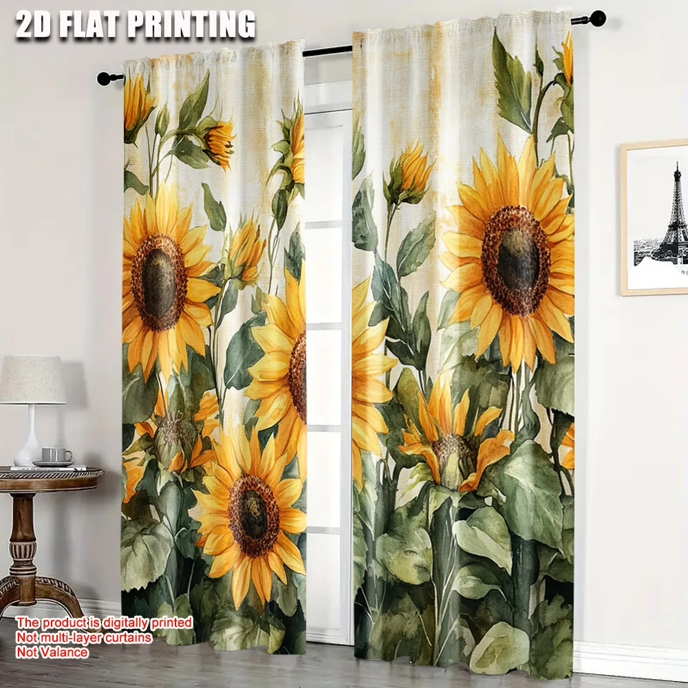 2pcs, Popular Curtain Panels 2D print Vintage Sunflower Oil Painting Leaves Machine Washable (without rod) Thermal Insulation,
2pcs, Popular Curtain Panels 2D print Vintage Sunflower Oil Painting Leaves Machine Washable (without rod) Thermal Insulation,