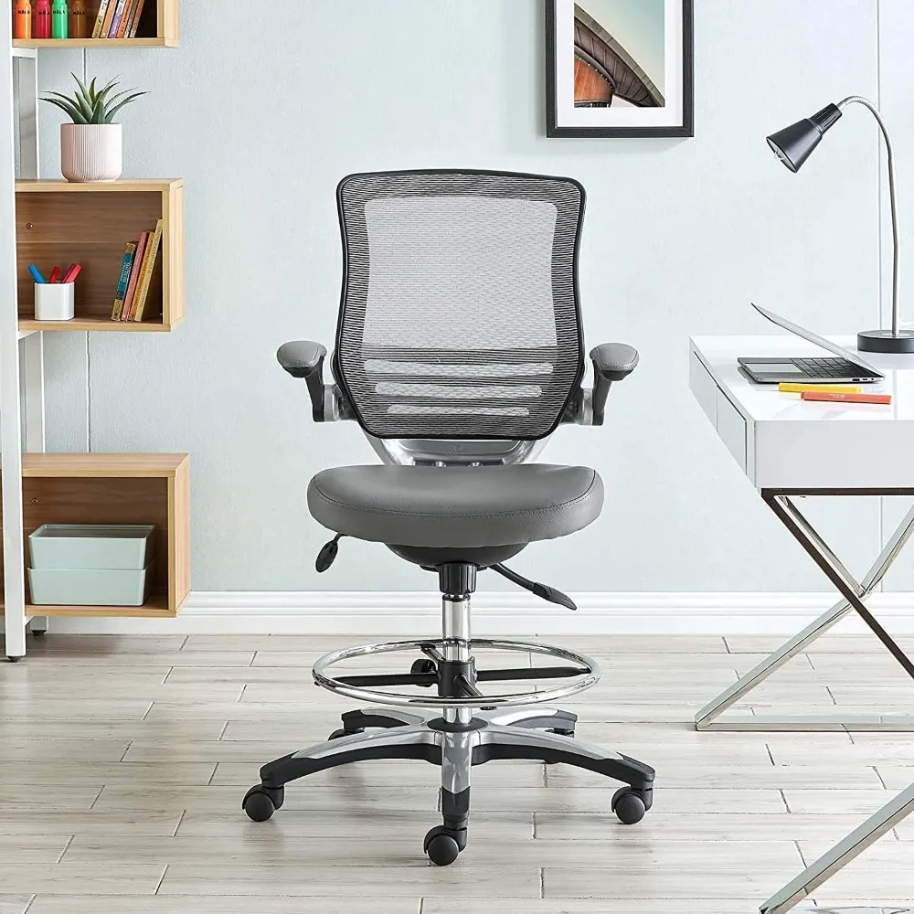 Drafting Chair - Reception Desk Chair - Flip-Up Arm Drafting Chair in Gray Computer Armchair Office Ergonomic Swivel Comfortable
Drafting Chair - Reception Desk Chair - Flip-Up Arm Drafting Chair in Gray Computer Armchair Office Ergonomic Swivel Comfortable