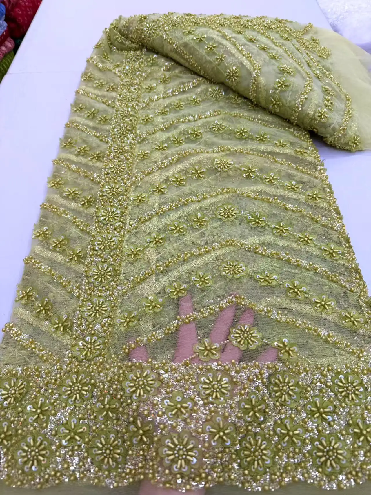 African Mesh Groom Lace Fabric 2025 High Quality French Sequins Lace Fabric Nigerian Lace Fabric For Wedding Women Dress
African Mesh Groom Lace Fabric 2025 High Quality French Sequins Lace Fabric Nigerian Lace Fabric For Wedding Women Dress