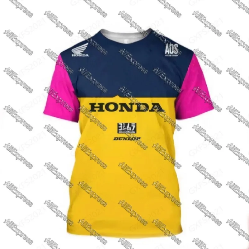 Летняя мужская гоночная футболка Honda Team, дышащая, впитывающая пот, спортивная одежда, идеально подходит для любителей мотоциклов и велосипедного трикотажа
Летняя мужская гоночная футболка Honda Team, дышащая, впитывающая пот, спортивная одежда, идеально подходит для любителей мотоциклов и велосипедного трикотажа
